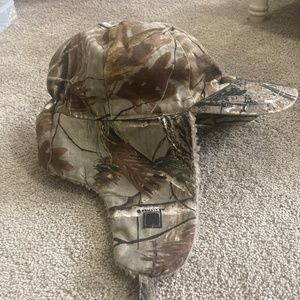 Mens RealTree camo fur lined hunting hat